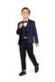Boy's Suit with Velvet Jacket and Vest MNK0550 DARK BLUE - 3