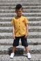 Linen Shirt Woven Trousers Belted Boys' Suit Mnk4306 Yellow - 3