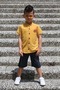 Linen Shirt Woven Trousers Belted Boys' Suit Mnk4306 Yellow - 5