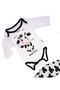 Cute Cow Motif Combed Cotton Unisex Hat and Bib 3-Piece Baby Set White - 2