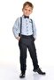 Oxford Shirt Long Pants Boy's Set Mnk0302 Blue
