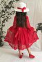 Cream Hat Lace Girl's Dress Red - 2