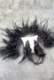 Black Rooster Feather Crystal Beaded Bridal Henna Crown and Earrings - 4