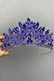 Cobalt Blue Bridal Henna Crown and Earrings - 3