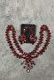 Burgundy Sultan Frontlet Bridal Henna Hair Accessory and Jewelled Earring Set - 3