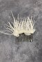 Bridal Hair Clip with Ostrich Feathers and Leaves Pattern - 2