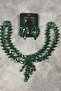 Green Sultan Forehead Bridal Henna Hair Accessory and Earring