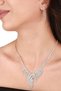 Dila Crystal Stone Evening Dress Necklace Earring Set and Thin Leaf Bridal Crown - 5