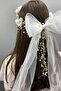 Pearl Leaf Design Bow Bridal Tiara and Hair Accessory - 2