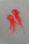 Red Laser Floral Ostrich Feather Earrings - 2