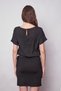 Women's Boat Neck Off Shoulder Lace Up Lower Side Lightweight Lycra Tough Fabric Dress-Black - 8
