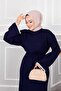 Etamin Embroidered Ribbed Knitwear Dress Navy Blue - 2