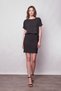 Women's Boat Neck Off Shoulder Lace Up Lower Side Lightweight Lycra Tough Fabric Dress-Black - 4