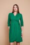 Side Tie Adjustable Scuba Crepe Lycra Fabric Capri Sleeve Stylish Office Dress -B.Green - 4
