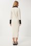 Women's Ecru Contrast Polo Neck Knitwear Dress Jg00003 - 5