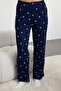 Lacivert %100 Pamuklu Kış Temalı Biyeli Örme Pijama Takımı THMAW25PT00083 - 4