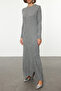 Knitwear Gray Dress - Button Detail, Tctaw25eb00093 - 3
