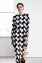 Limited Edition Siyah Geometrik Desenli Düz Kesim Midi Dokuma Elbise TWOAW25EL00290 - 4