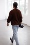 Brown Fl Men's Regular V-Neck Hair Knitwear Cardigan Tmnaw25Hi00005 - 2