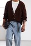 Brown Fl Men's Regular V-Neck Hair Knitwear Cardigan Tmnaw25Hi00005 - 4