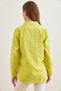 Women's Oil Green Cuffed Linen Shirt Gml- 19001248 - 2