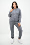 Women's Plus Size Snap Closure Detailed Tracksuit Set 8132-25