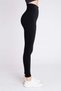 Women's Velvet Ribbed Black Leggings - 3