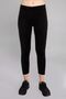 Black High Waist Full Lycra Gathering Ribbed Winter Velvet Leggings - 2