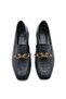 Women's Loafer Chain Accessory Moccasin Casual Shoe Alva black Croco - 4