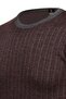 Men's Crew Neck Knitwear Anthracite Sweater Patterned Steel Knit Classic Fit - 5005C - 4