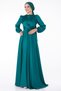Green Lace-Up Straight Crew Neck Women's Evening Dress - 26160 - 2