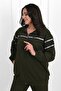 Women's Glitter-Detail Plus Size Tracksuit Set 3671-23