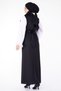 Straight Collar Women's Black Spanish Sleeve Detailed Dress - 13195 - 4