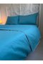 Turquoise and Gray Piped Double Duvet Cover Set (100% Cotton) - 3