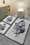 Lipha Gray 3-Piece Set Bathroom Rug Bathroom