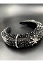 Handmade Black Velvet Zircon Stone Evening Dress Tiara – Thick Curved Women's Accessory |   Bym033 - 4