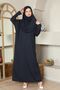 Easy to Wear One-Piece Prayer Dress Navy Blue - 3