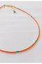 Sand Beads Orange Turquoise Minimal Choker Necklace - 2