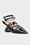 Pinko Jewelled Open Back Pointed Toe Leather Shoes SD0025P006Z99 - 2