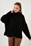 Loose Pullover Sweater with Slits on the Sides, Turtleneck Collar and Pockets 63622553 - 2