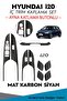 New Hyundai I20 (2020 after Bc3) Interior Trim Foil Covering Set/Matte Carbon Black/With Mirror Folding Button/Elite