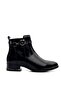 2152711K Women's Genuine Leather Buckle Black Casual Boots