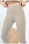 Beige High Waist Ribbed Leggings