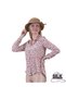 Red Floral Printed Lightly Draped 100% Pure Silk Back Gusseted Silk Women's Shirt on Beige - 8
