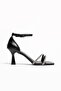 Black Double Band Stoned Evening Dress Heeled Shoes - 2