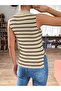 Dier Moda Women's Ribbed Look Thick Strap Basic Undershirt - 2