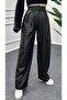 BOL COLLAR WAIST PLEATED LEATHER PANT - 3