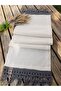 Hand Knitted Macrame Linen Fabric Runner 35x150 (Color GRAY)