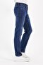 Regular Cut Zippered Wide Leg High Waist Men's Dark Blue Dad Jeans - 5