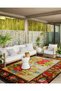 Karabağ Series Dark Tones Beige Floral Patterned Woven Base Decorative Carpet with Border Detail Karabag15 - 2